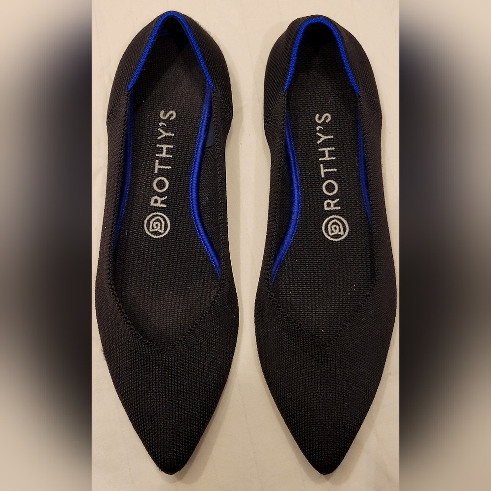 Rothys Black Knit 'The Point' Shoe sz. 8.5